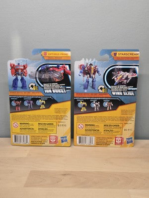 Transformers Optimus Prime & Starscream Wing Slice Scout Class Cyberverse back