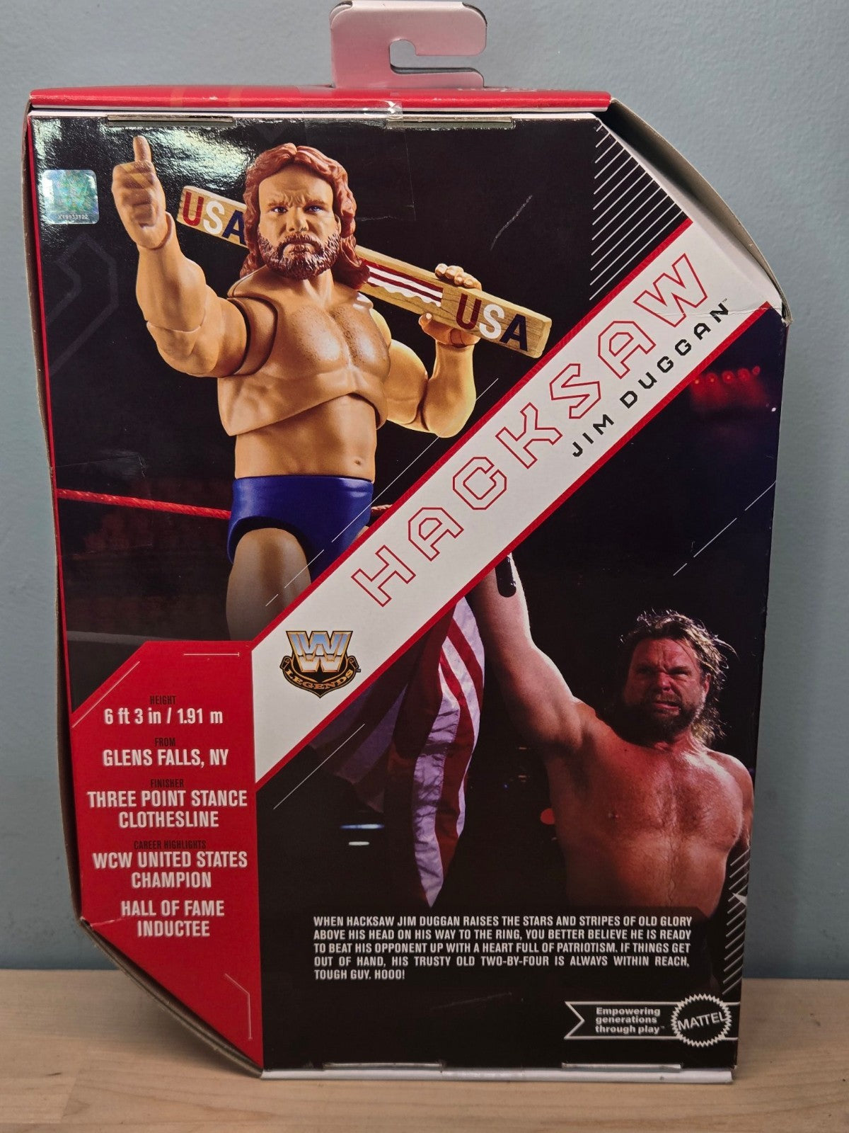 WWE Hacksaw Jim Duggan box back