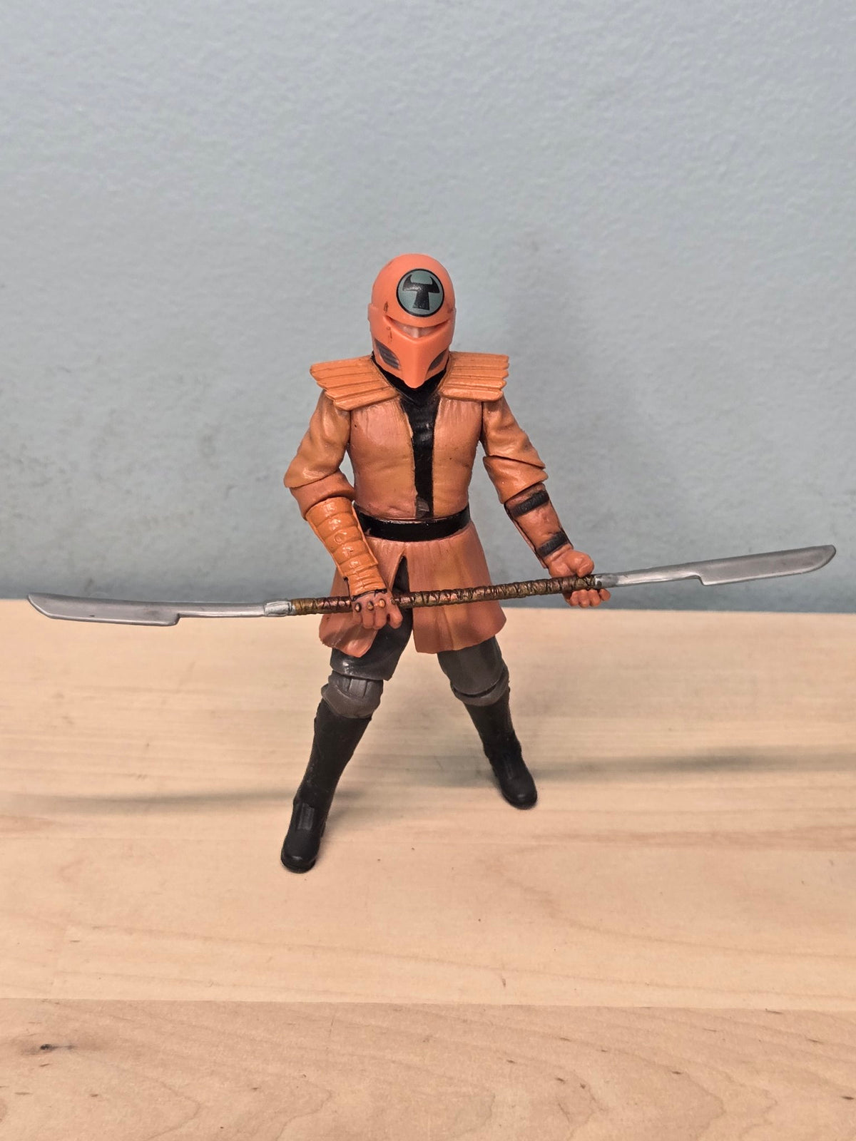 Star Wars Alum Frost with orange helmet on