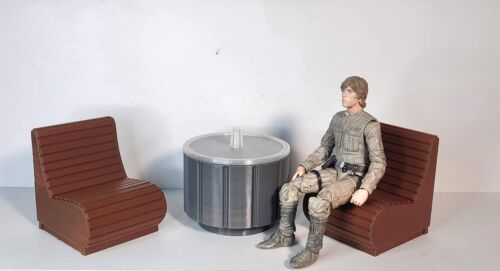 SW Black Series Cantina Table & 2 Chairs Custom 6"