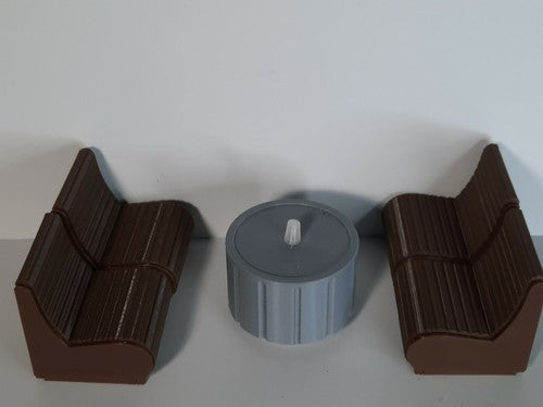 Custom STAR WARS Mos Eisley Cantina Chairs x4  & Table 3 3/4 Figures top