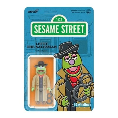 Super7 Sesame Street Lefty The Salesman Reaction Figure