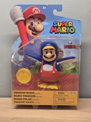 World of Nintendo Penguin Mario w/ Coin 4"