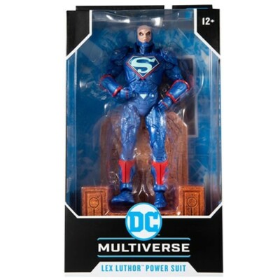 McFarlane DC Multiverse LEX LUTHOR * POWER SUIT * BLUE w/ THRONE 7" in box