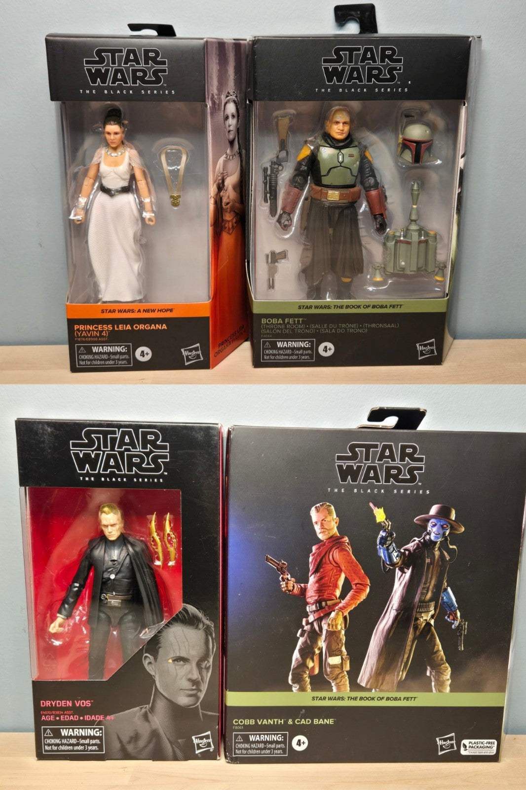 SW Black Series 5-Figure Lot: Bane, Vanth, Fett, Leia